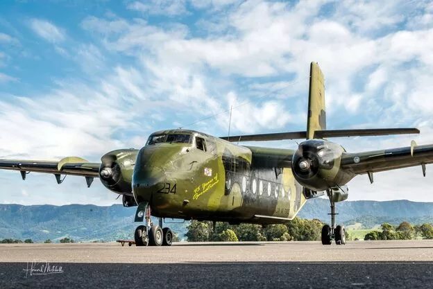 RAAF caribou aircraft used to travel to Sale