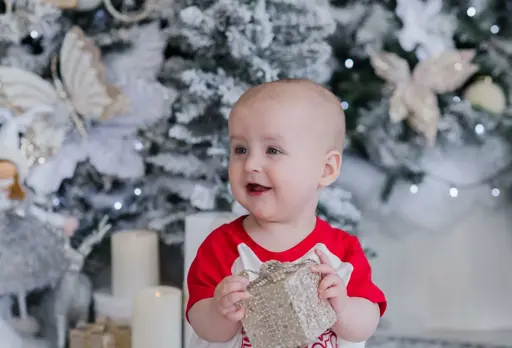 Hugo at his first Xmas