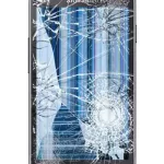 A SAMSUNG PHONE WITH A BROKEN SCREEN