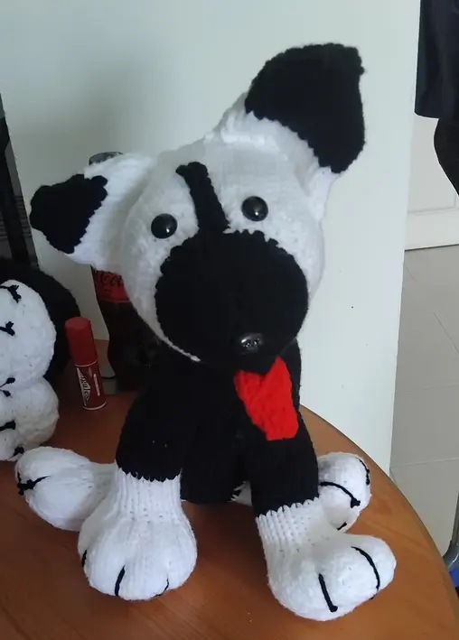 my latest knitted puppy