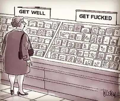 have a laugh get well or get fucked cards