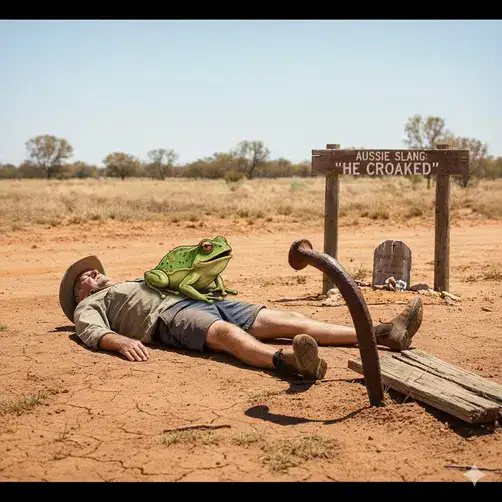 More Ozzie slang croaked it