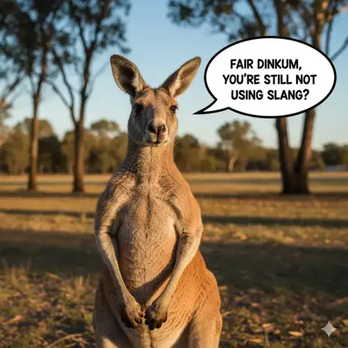 More Ozzie slang a kangaroo asking about slang