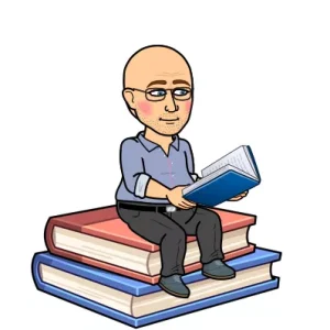 me sitting on some books