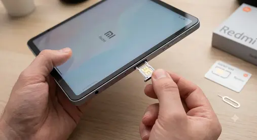 placing a new sim card into a redmi pad 2 tablet in thailand