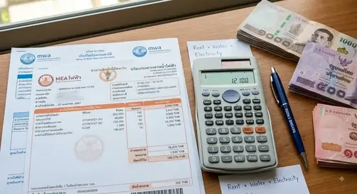 an image of a budget being calculated