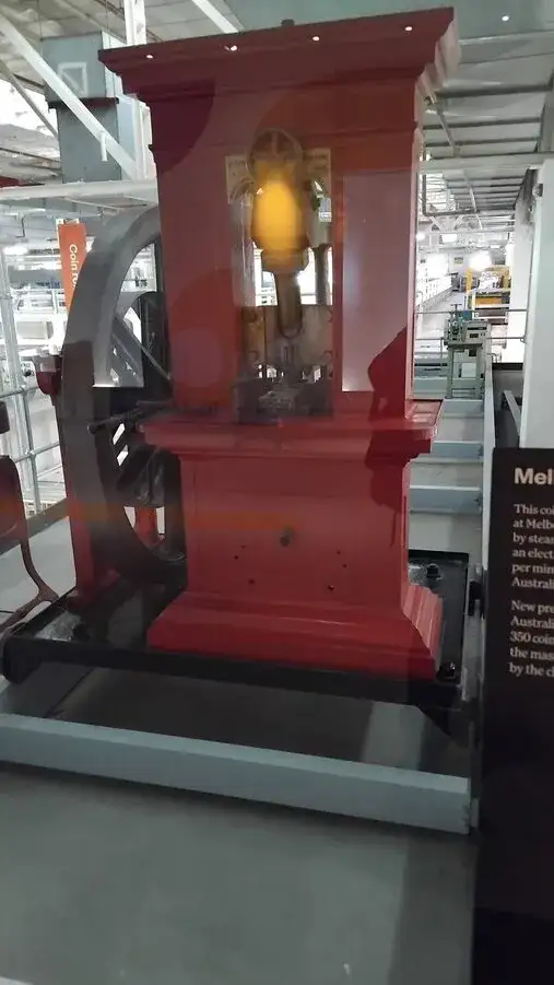 The Royal Australian Mint coin press"